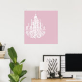 Schicker rosa Kronleuchter Poster (Heimbüro)