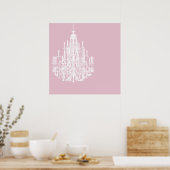 Schicker rosa Kronleuchter Poster (Küche)