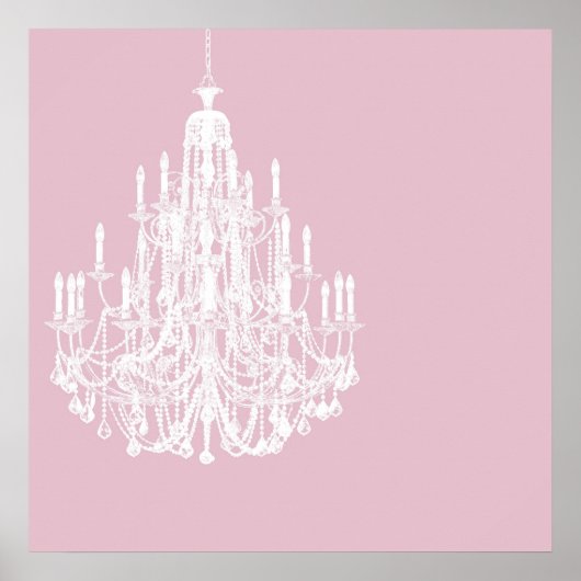 Schicker rosa Kronleuchter Poster (Vorne)