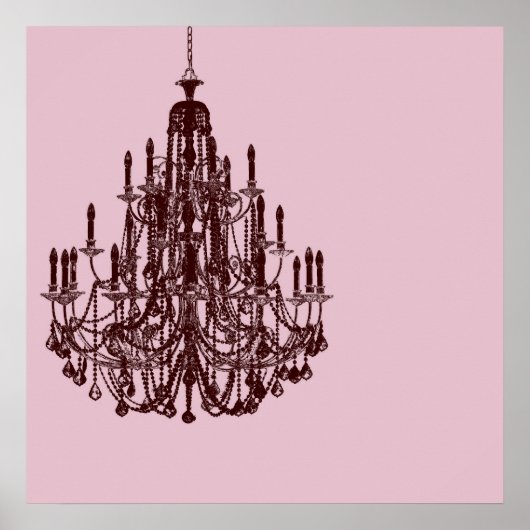 Schicker rosa Kronleuchter Poster (Vorne)
