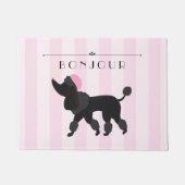 Schicker rosa Streifen Paris mit französischem Fußmatte (Vorderseite)