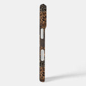 Schicker roter Tierdruck Leopard Monogramm Case-Mate iPhone Hülle (Rückseite / Rechts)