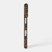 Schicker roter Tierdruck Leopard Monogramm iPhone 16 Hülle (Rechte Seite)