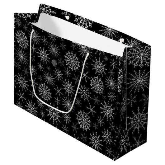 Schicker Schneesturm Große Geschenktüte (Vorderseite Schrägansicht)