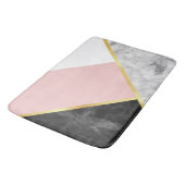 Schicker schwarzer rosa Farbmarmorierungblock und Badematte (Schrägansicht)