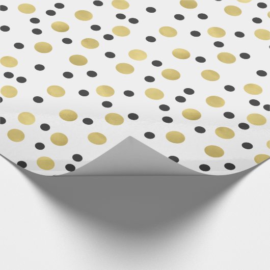 Schicker Schwarzesund GoldConfetti Geschenkpapier (Ecke)