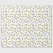 Schicker Schwarzesund GoldConfetti Geschenkpapier (Flach)