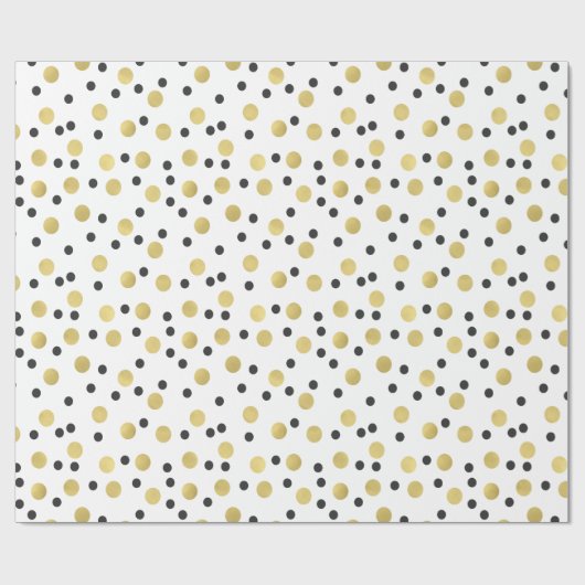 Schicker Schwarzesund GoldConfetti Geschenkpapier (Flach)