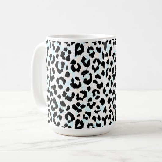 Schicker Schwarzweiss-Geparddruck Tasse (Vorderseite Links)