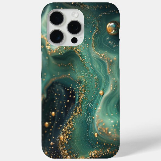 Schicker Smaragdgrüner Malachit Gold Glitter Desig Case-Mate iPhone Hülle (Rückseite)