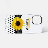 Schicker Sonnenblumen-Polka-Dot iPhone Hülle (Rückseite (Horizontal))