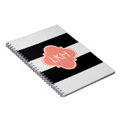 Schicker Streifen u. Monogramm drei Notizblock (Rechte Seite)
