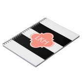 Schicker Streifen u. Monogramm drei Notizblock (Linke Seite)