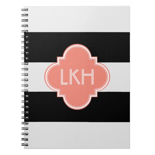 Schicker Streifen u. Monogramm drei Notizblock (Vorderseite)