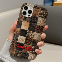 Schicker Tierdruck-Leoparden-Collage-Monogramm