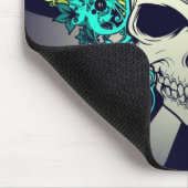 Schicker Totenkopf mit Blumenmuster Mousepad (Ecke)