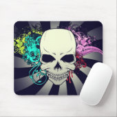 Schicker Totenkopf mit Blumenmuster Mousepad (Mit Mouse)