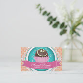 Schicker und eleganter Kuchen beißt Visitenkarten Visitenkarte (Stehend Vorderseite)