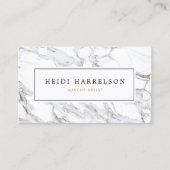 Schicker Visagist mit Marmordesign Visitenkarte (Vorderseite)
