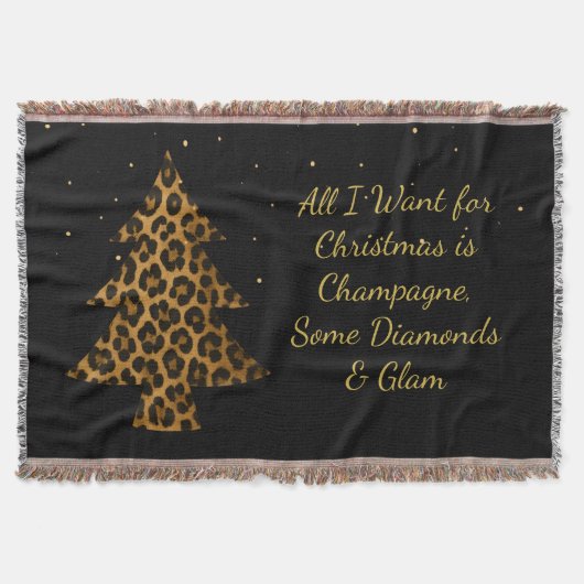 Schicker Weihnachts-Leoparden-Baum-Design Decke (Vorderseite)