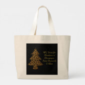 Schicker Weihnachts-Leoparden-Baum-Design Jumbo Stoffbeutel (Rückseite)
