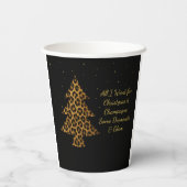 Schicker Weihnachts-Leoparden-Baum-Design Pappbecher (Rückseite)