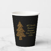 Schicker Weihnachts-Leoparden-Baum-Design Pappbecher (Vorderseite)