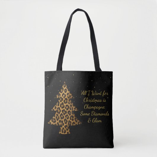 Schicker Weihnachts-Leoparden-Baum-Design Tasche (Vorderseite)