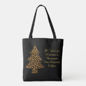 Schicker Weihnachts-Leoparden-Baum-Design Tasche (Rückseite)