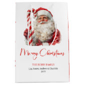 Schicker Weihnachtsmann Trendige editierbare Weihn Mittlere Geschenktüte (Vorderseite)