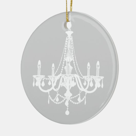 Schicker weißer und grauer Leuchter Keramik Ornament (Links)