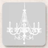 Schicker weißer und grauer Leuchter Untersetzer (Vorderseite)