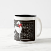 Schicker Windhund Zweifarbige Tasse (VorderseiteRechts)