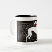 Schicker Windhund Zweifarbige Tasse (Vorderseite Links)