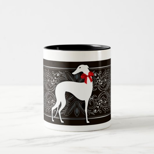 Schicker Windhund Zweifarbige Tasse (Mittel)