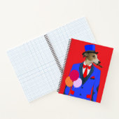 Schicker Windhundhund in blauem Anzug Notizbuch (Innenseite)