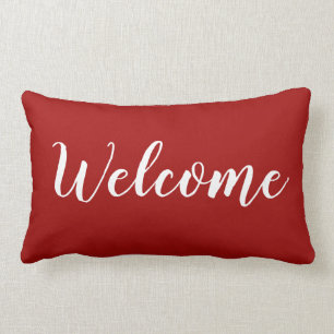 SCHICKER WURF PILLOW_ " Willkommen " Lendenkissen