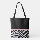 Schicker Zebra-Druck-Girly hellrosa Band mit Namen Tasche (Rückseite)
