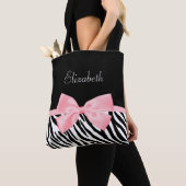 Schicker Zebra-Druck-Girly hellrosa Band mit Namen Tasche (Von Nahem)