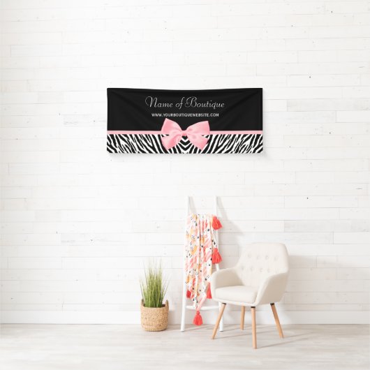 Schicker Zebra-Druck-hellrosa Band 6 ft Banner (Insitu)