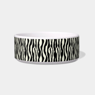 Schicker Zebra-Druck perlt Monogramm-Namensteller Napf