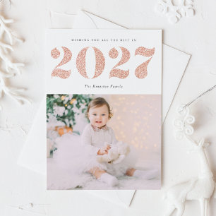 Schickes 2022 Rose Gold Glitter Frohes Neues Jahr Feiertagspostkarte