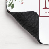 Schickes Aquarell-Blumenpoinsettia-Monogramm Mousepad (Ecke)