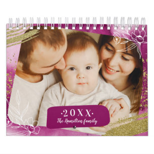 Schickes Aquarell-Eigenfoto 2022 Familie Kalender