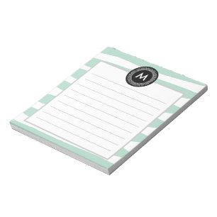 Schickes Aquarell und schwarzes Monogramm Notizblock