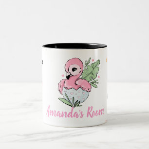Schickes Baby Flamingo, Sterne, Prinzessin Zweifarbige Tasse