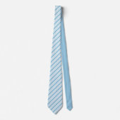 Schickes Blau-Weiß-Streifenmuster Krawatte (Vorderseite)