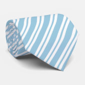Schickes Blau-Weiß-Streifenmuster Krawatte (Gerollt)