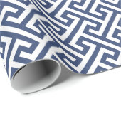 Schickes blaues griechisches geometrisches geschenkpapier (Rolleneckpunkt)