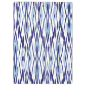 Schickes blaues und weißes Aquarell ikat Muster Klemmbrett (Rückseite)